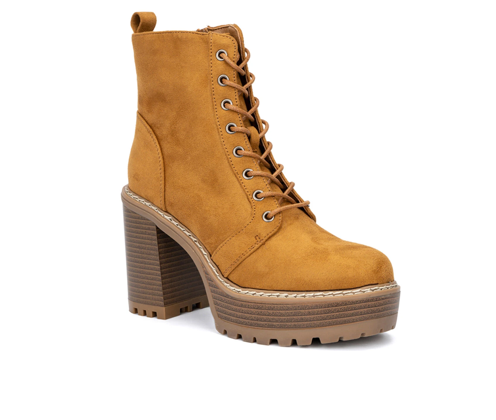 Women's Olivia Miller Evie Platform Heeled Lace Up Boots 4 Women's Olivia Miller Evie Platform Heeled Lace Up Boots - Image 2