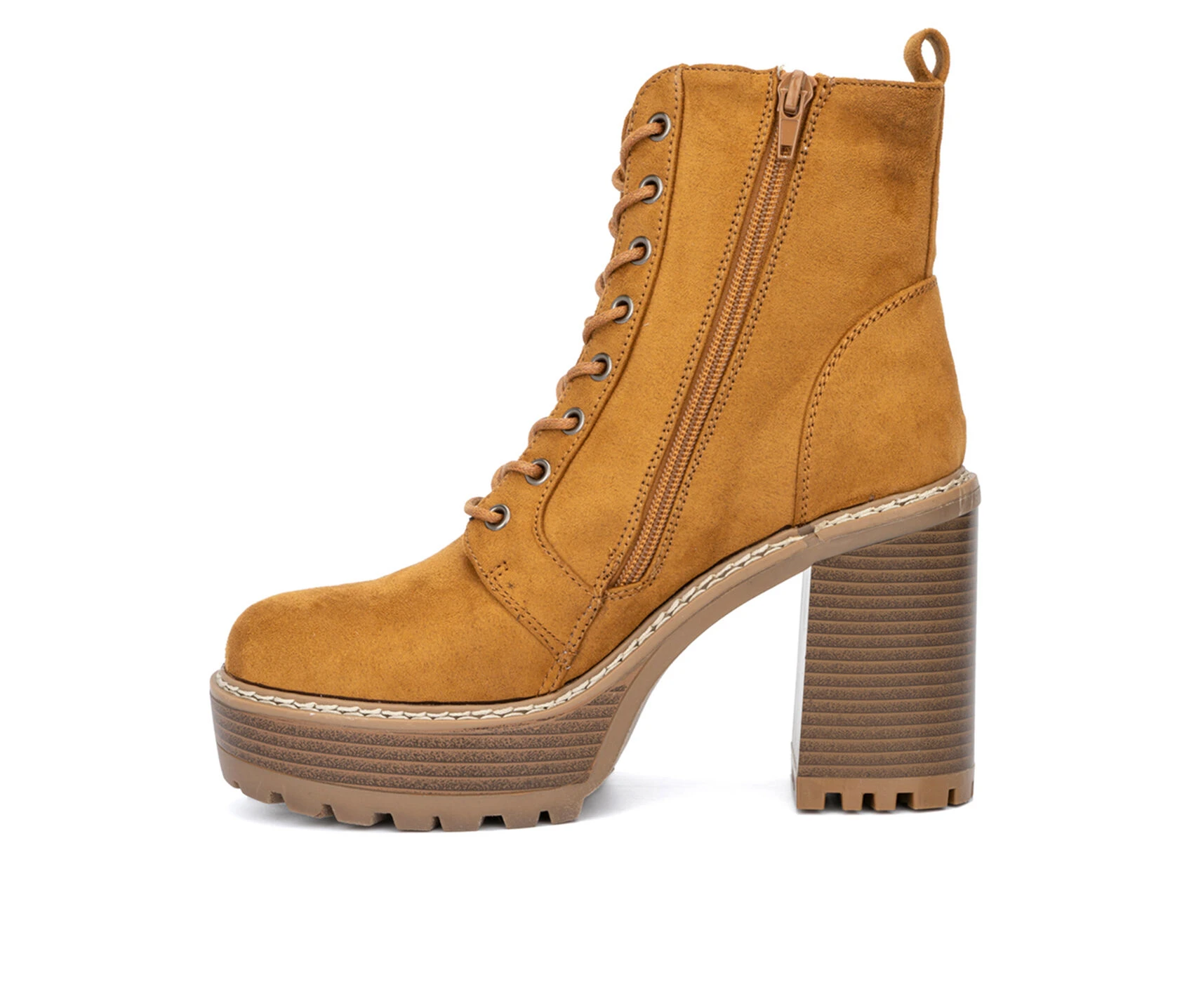 Women's Olivia Miller Evie Platform Heeled Lace Up Boots 5 Women's Olivia Miller Evie Platform Heeled Lace Up Boots - Image 3