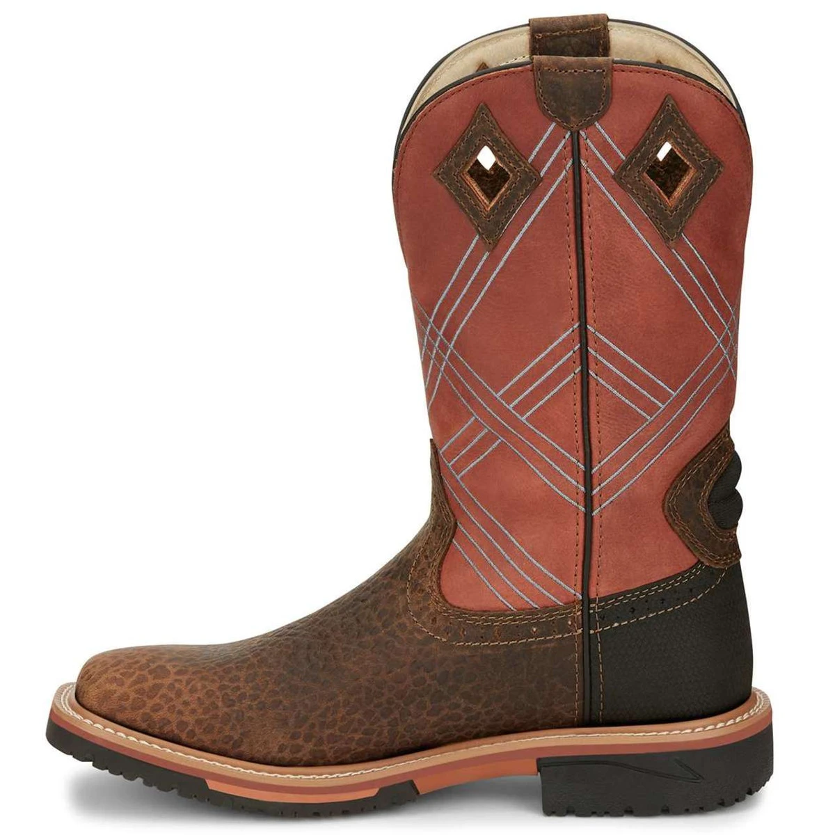 Justin Men's Dalhart 12" Brown Waterproof EH Soft Toe Boots - SE4216 9 Justin Men's Dalhart 12" Brown Waterproof EH Soft Toe Boots - SE4216 - Image 7