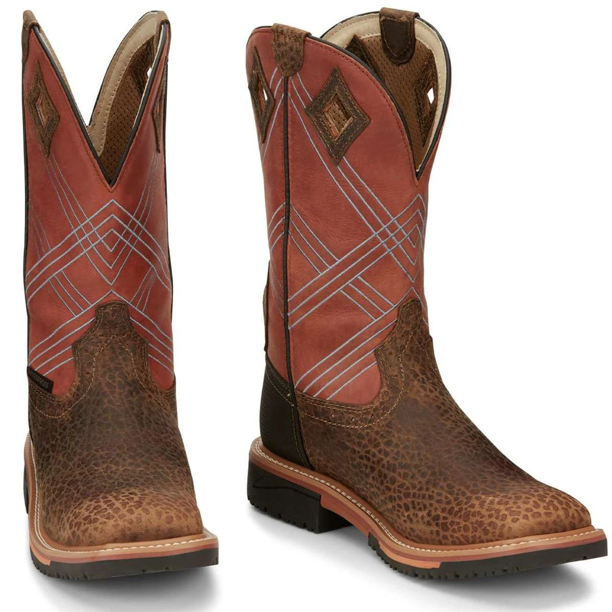 Justin Men's Dalhart 12" Brown Waterproof EH Soft Toe Boots - SE4216 4 Justin Men's Dalhart 12" Brown Waterproof EH Soft Toe Boots - SE4216 - Image 2