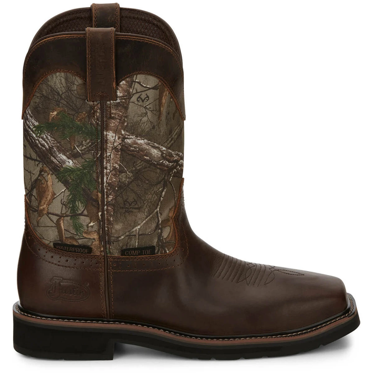 Justin Men's Trekker 11" Brown Waterproof EH Composite Toe Boots - SE4677 5 Justin Men's Trekker 11" Brown Waterproof EH Composite Toe Boots - SE4677 - Image 3