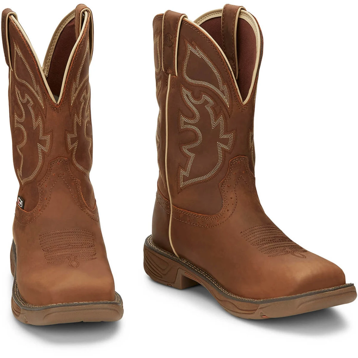 Justin Men's Rush 11" Tan Waterproof EH Soft Toe Boots - WK4330 4 Justin Men's Rush 11" Tan Waterproof EH Soft Toe Boots - WK4330 - Image 2