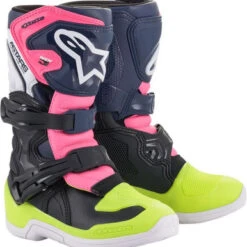 Alpinestars Kids Tech 3S Boots - Black/Blue/Pink