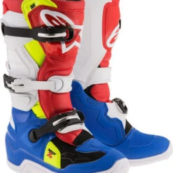 Alpinestars Youth Tech 7s Boots - BL/WH/RD/YFL