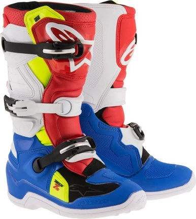 Alpinestars Youth Tech 7s Boots - BL/WH/RD/YFL 3 Alpinestars Youth Tech 7s Boots - BL/WH/RD/YFL