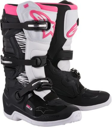 Alpinestars Womens Stella Tech 3 Black/White/Pink Boots 3 Alpinestars Womens Stella Tech 3 Black/White/Pink Boots