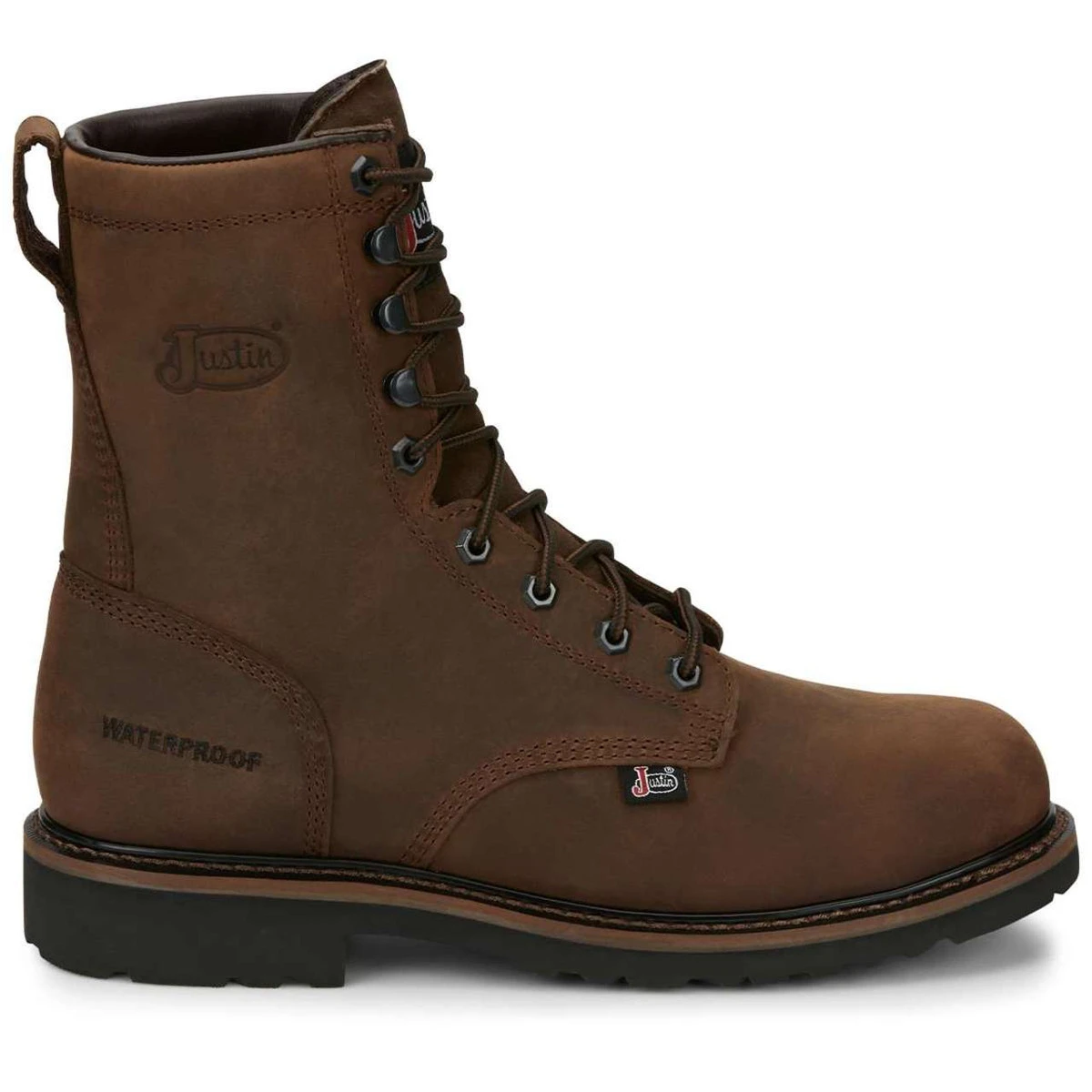 Justin Men's Drywall 8" Brown Waterproof EH Steel Toe Boots - SE961 5 Justin Men's Drywall 8" Brown Waterproof EH Steel Toe Boots - SE961 - Image 3