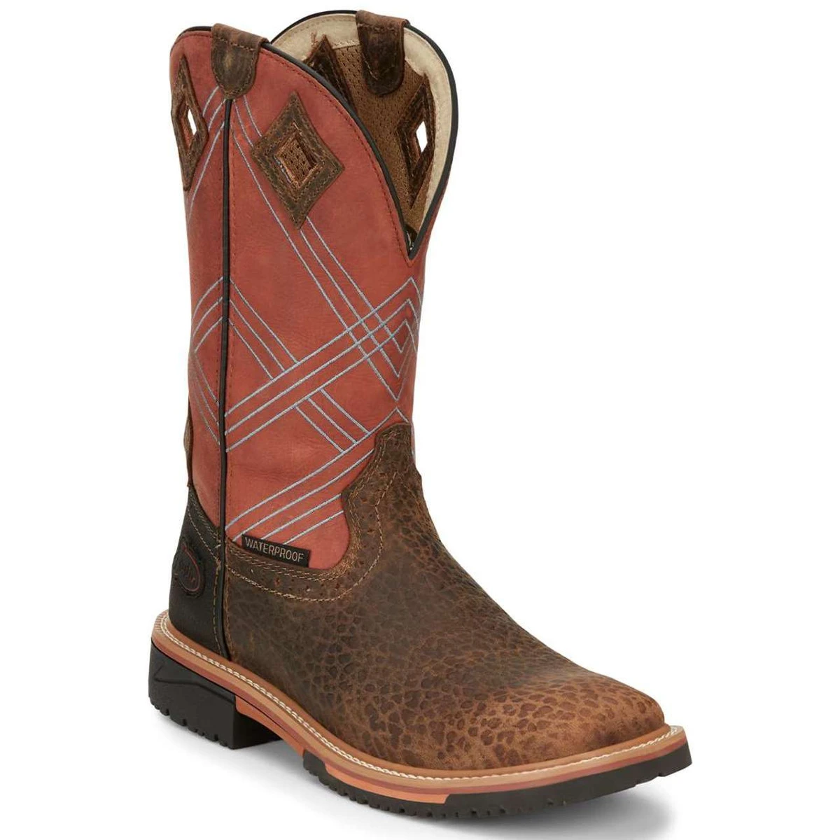 Justin Men's Dalhart 12" Brown Waterproof EH Soft Toe Boots - SE4216 3 Justin Men's Dalhart 12" Brown Waterproof EH Soft Toe Boots - SE4216