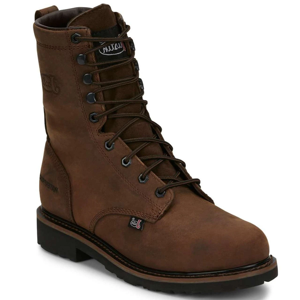 Justin Men's Drywall 8" Brown Waterproof EH Steel Toe Boots - SE961 3 Justin Men's Drywall 8" Brown Waterproof EH Steel Toe Boots - SE961